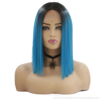 14 inch female synthetic swiss lace wig, excellent super quality cheap hair synthetic wig supplies
